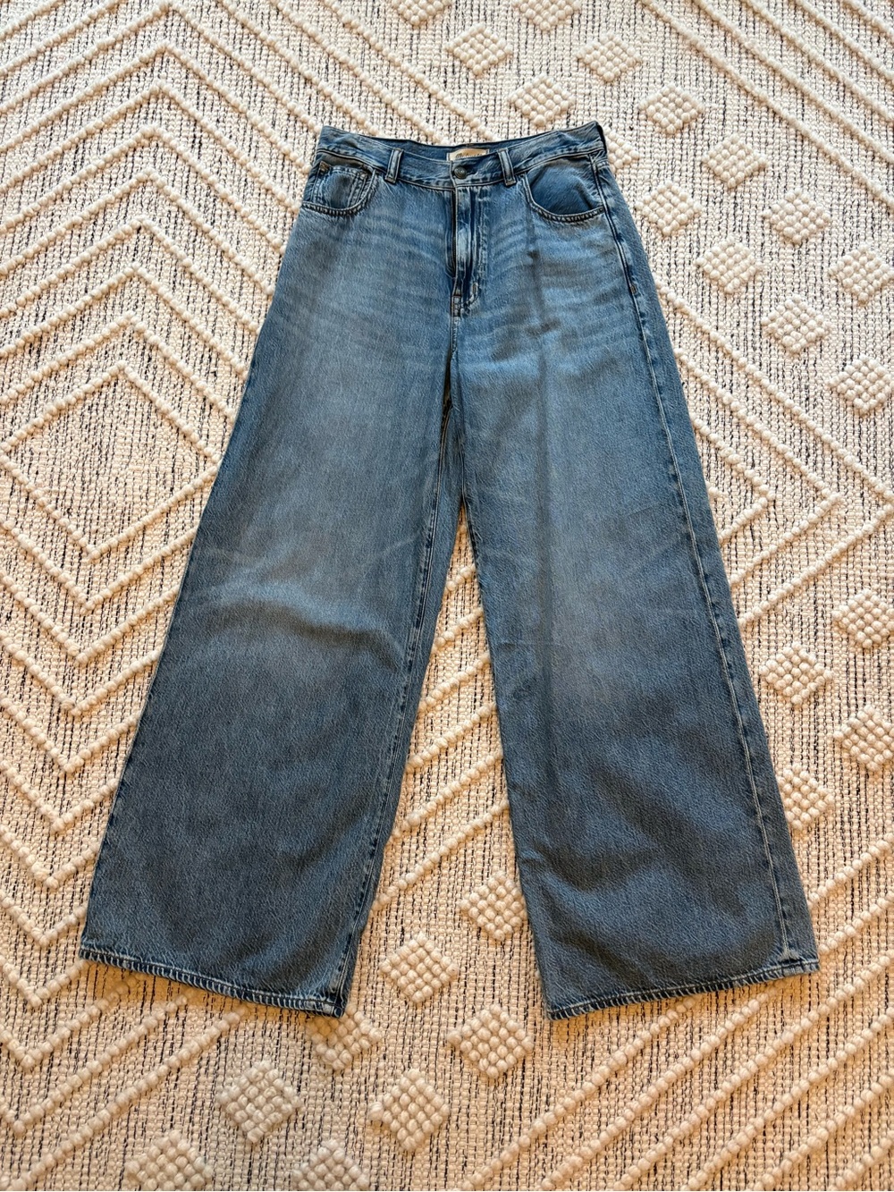 Madewell Wide-Leg Jeans in Faded Blue Denim